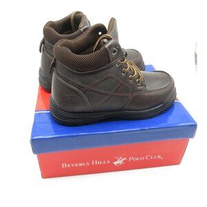 Beverly Hills Polo Club Brown Boys Lace-Up Ankle Boots Size 12 NEW
